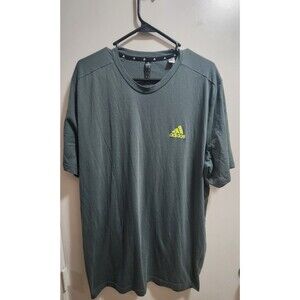 Adidas Mens 2XL Green Athletic T Shirt Short Sleeve Logo Tee Casual Active